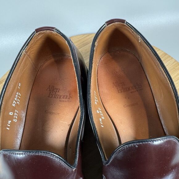 S Allen Edmonds Men's Dress Shoes GRAYSON Burgundy Slip On Tasseled Men's 11.5 B - Picture 7 of 8